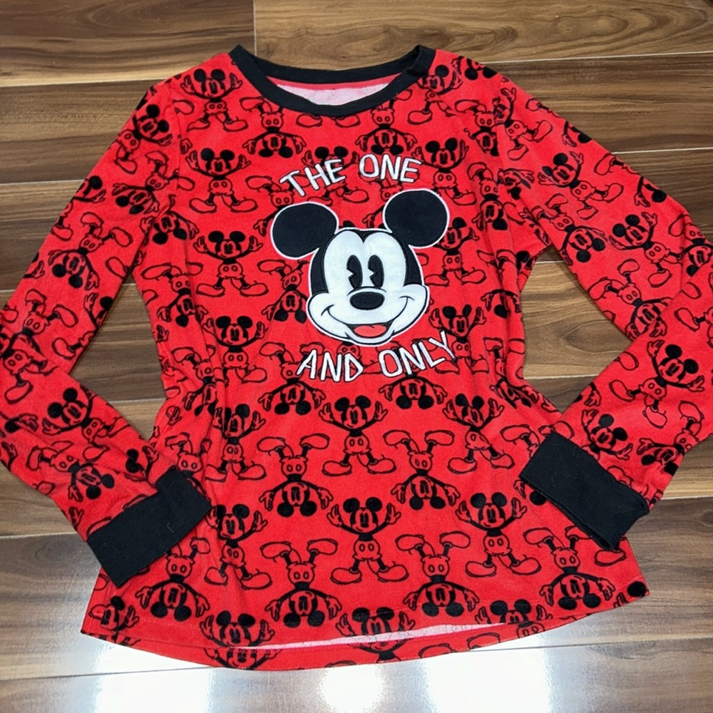 Large Disney thin fleece soft pajama top Mickey Mouse